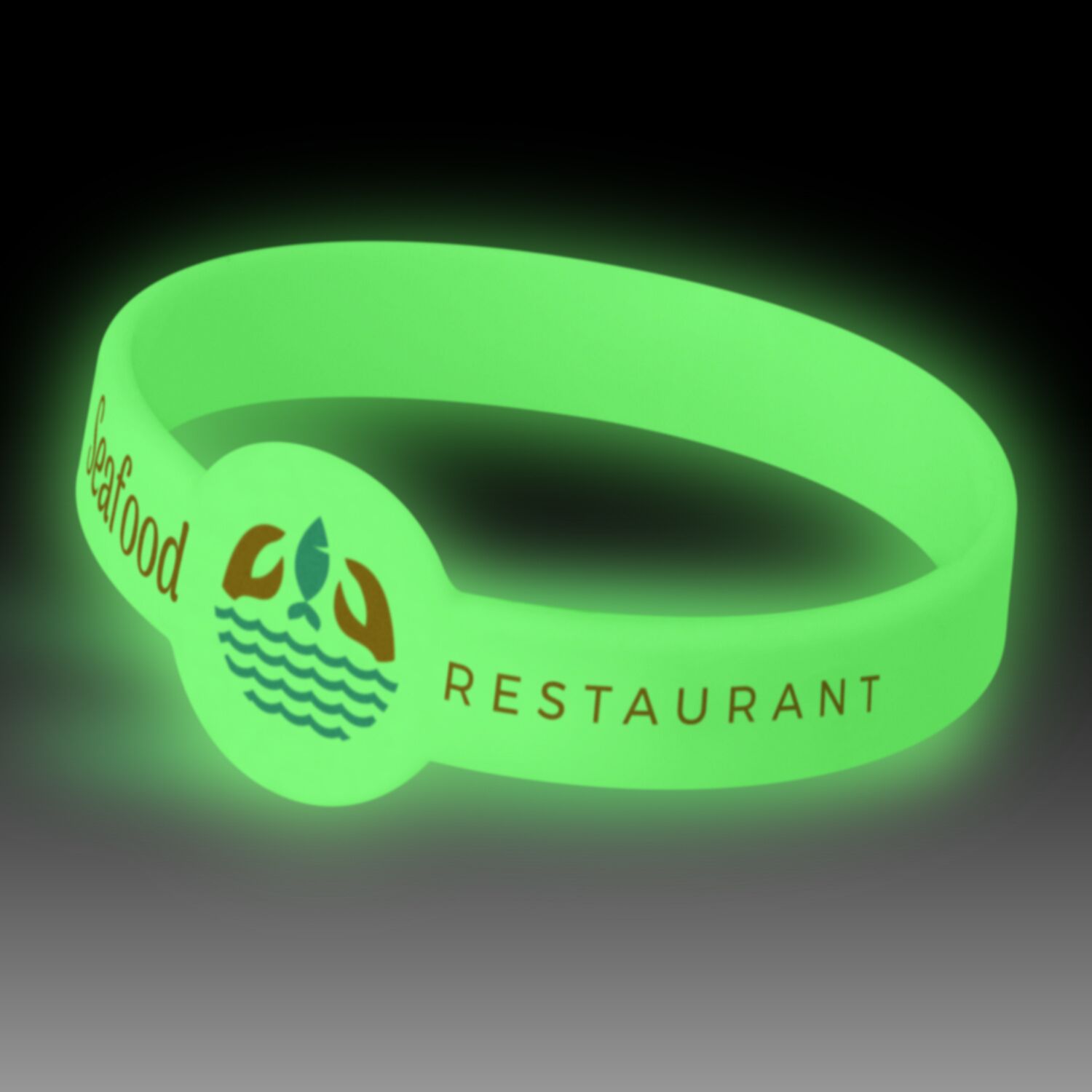 Activewear Sport Silicone Bracelet In Green Glow And Silver